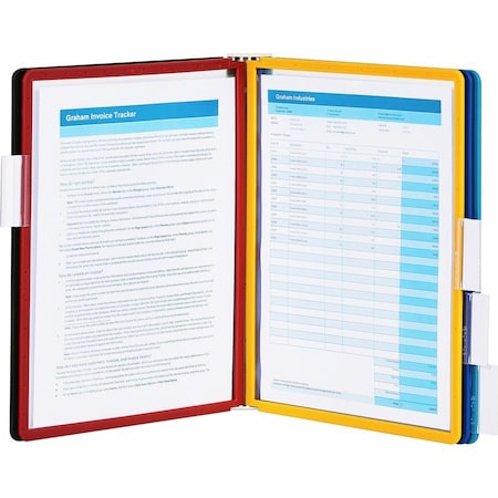 Durable Office Products Wall Mount Reference System, 5 Panels, Ltr, Assorted DBL555200